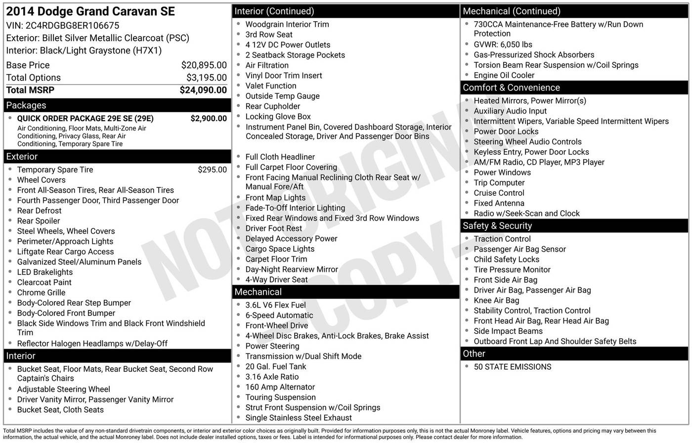 2014 Dodge Grand Caravan SE — Minivan — 101,696 mi — Chesterton, IN
