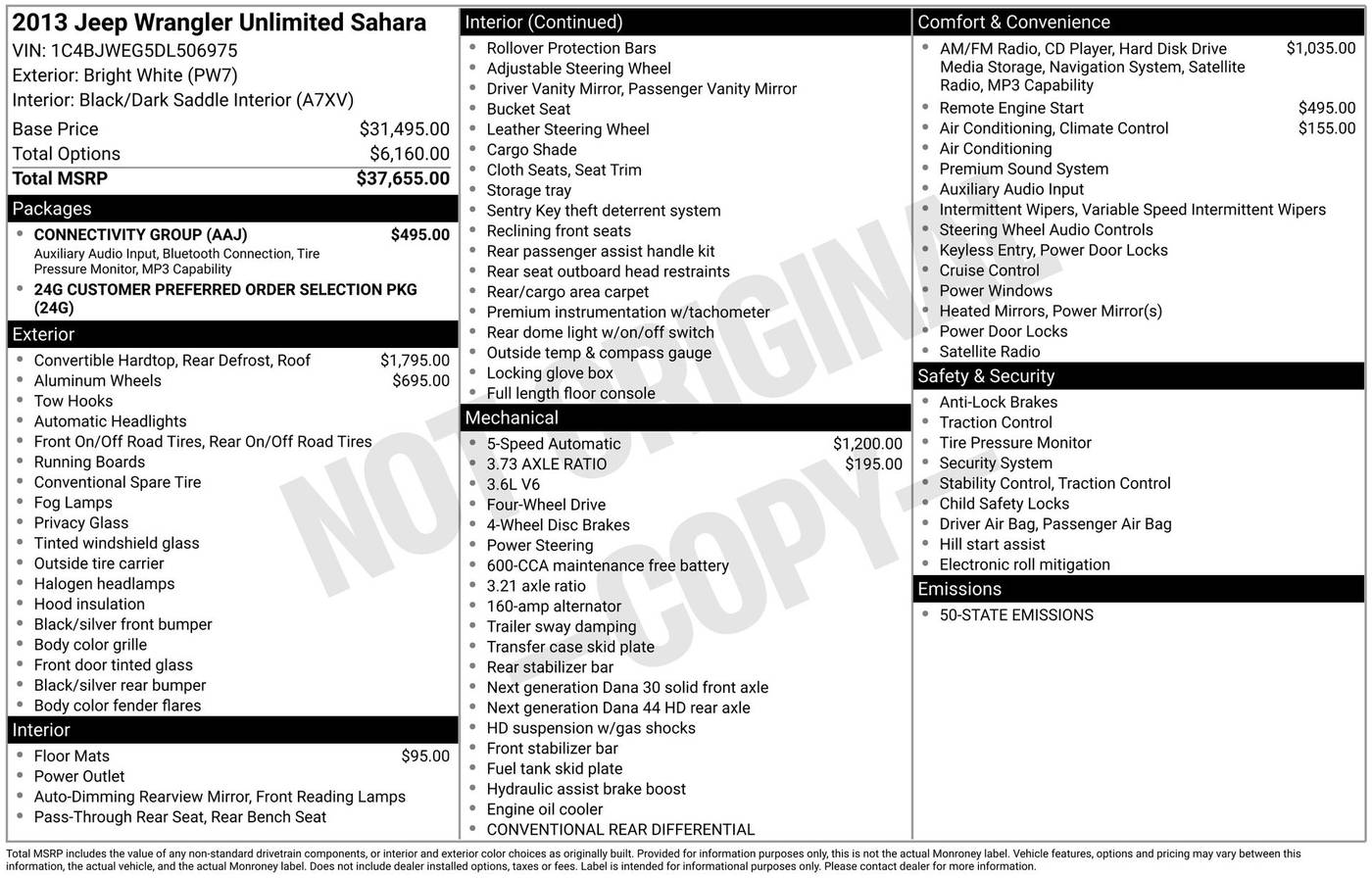2013 Jeep Wrangler Sahara — SUV — 144,761 mi — Chesterton, IN