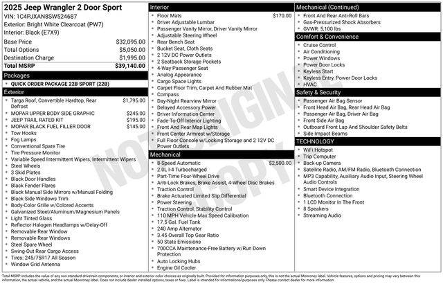 2025 Jeep Wrangler Sport