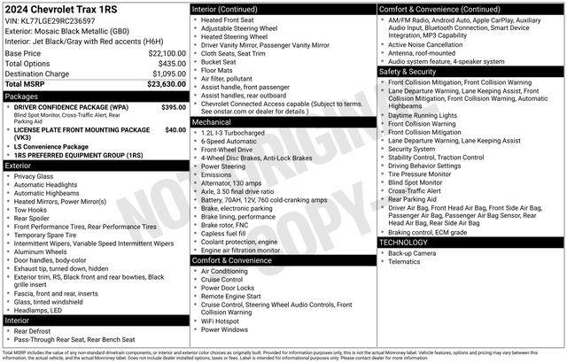 2024 Chevrolet Trax 1RS — SUV — 23,944 mi — Grapevine, TX
