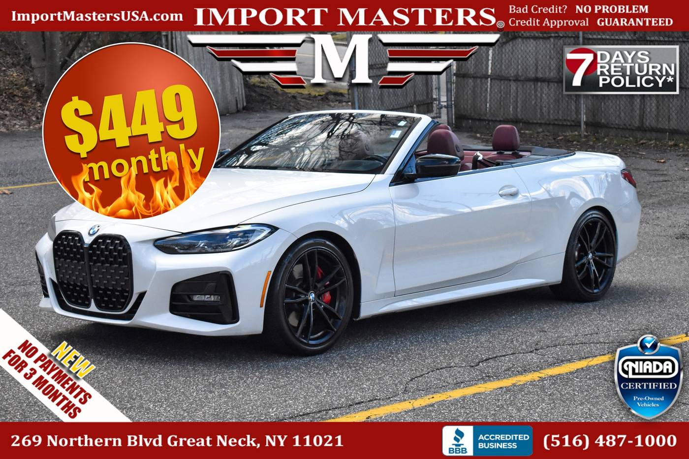 2021 BMW 4 Series 430i — Convertible — 43,176 mi — Great Neck, NY