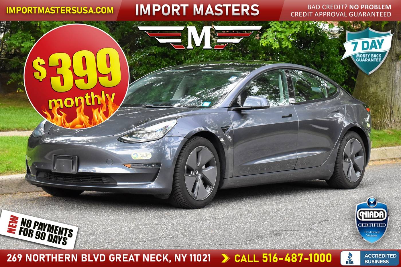 2021 Tesla Model 3 Standard Range Plus — Sedan — 36,161 mi — Great Neck, NY