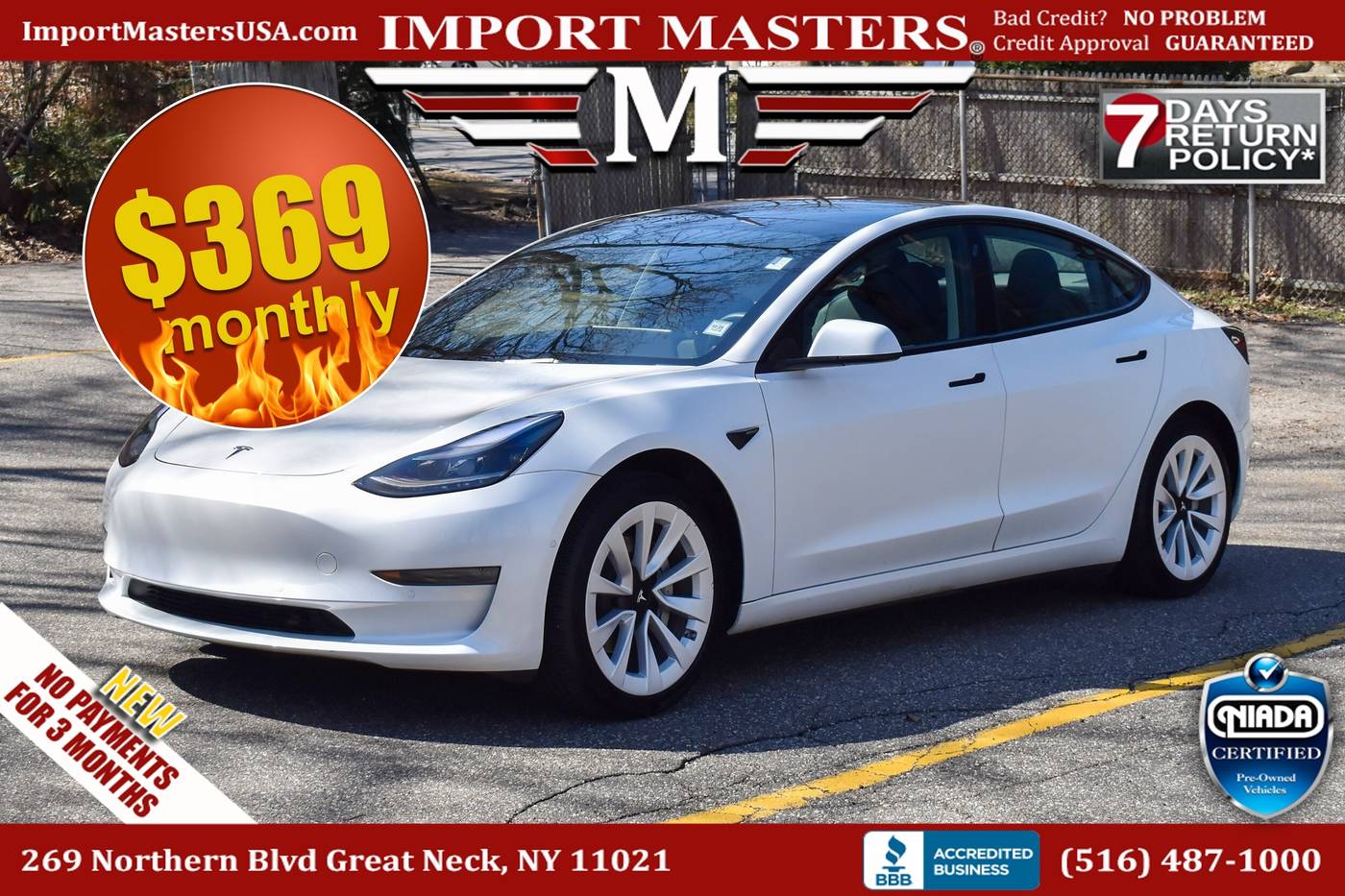 2021 Tesla Model 3 Standard Range Plus — Sedan — 7,653 mi — Great Neck, NY