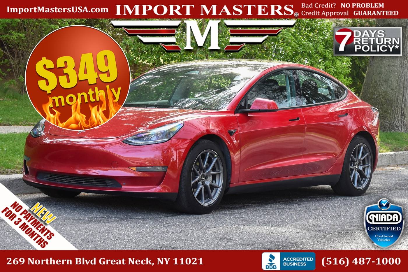 2021 Tesla Model 3 Standard Range Plus — Sedan — 57,190 mi — Great Neck, NY