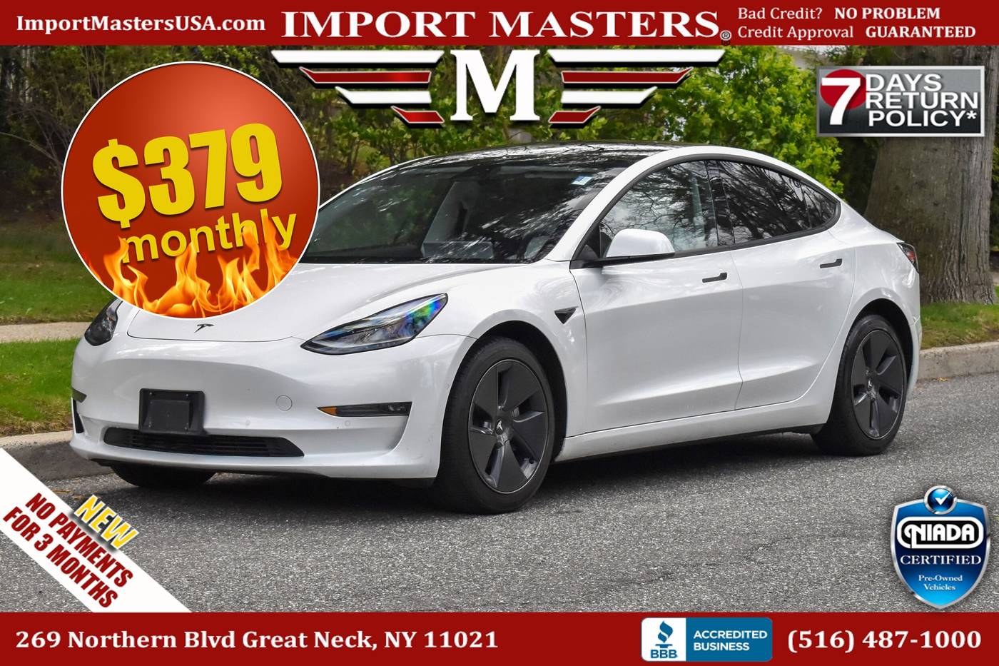 2022 Tesla Model 3 Long Range — Sedan — 45,417 mi — Great Neck, NY