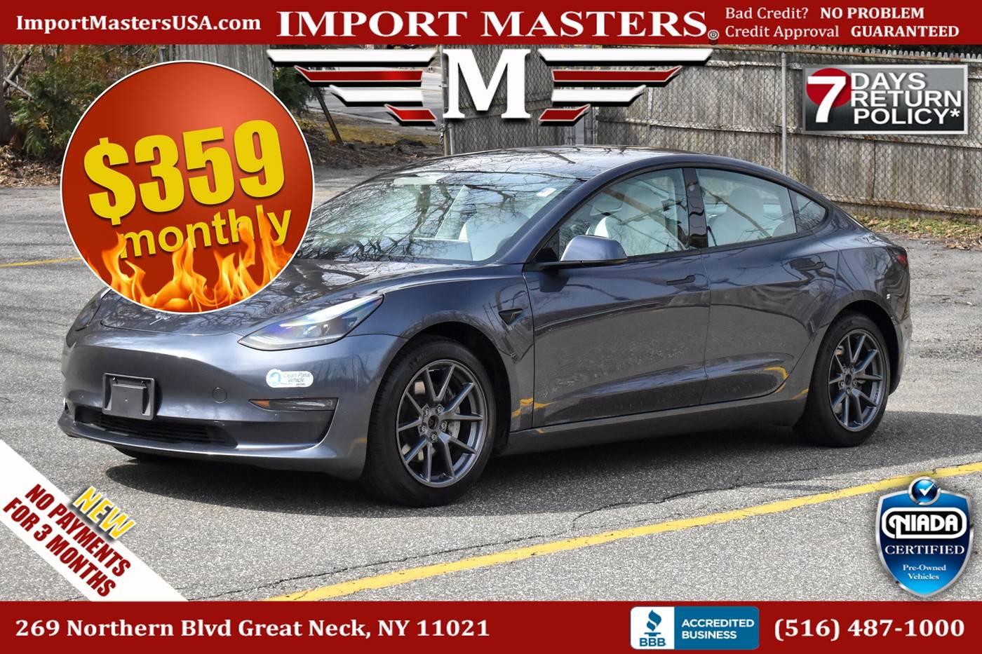 2021 Tesla Model 3 Long Range — Sedan — 55,968 mi — Great Neck, NY