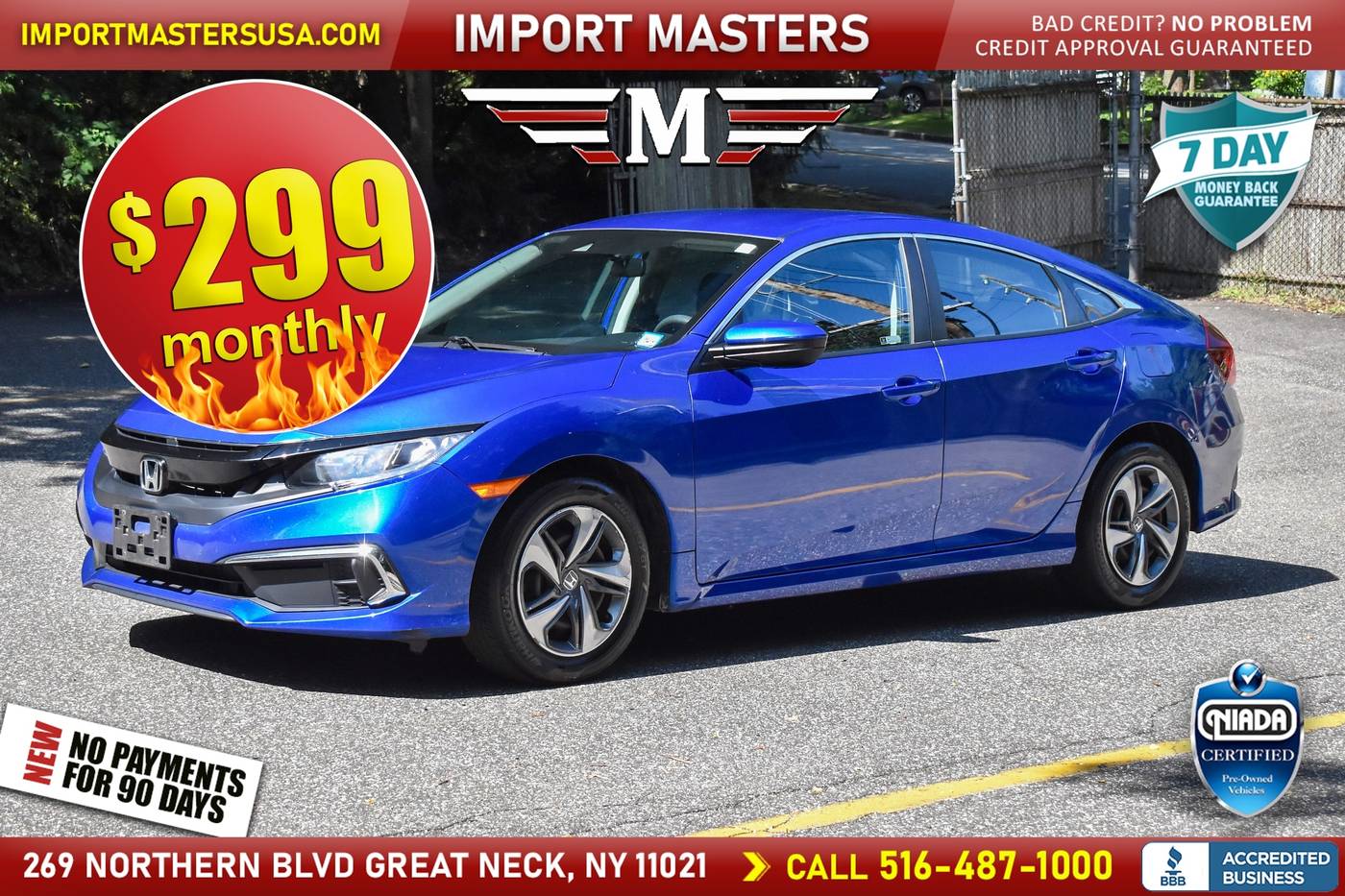 2019 Honda Civic LX — Sedan — 53,225 mi — Great Neck, NY
