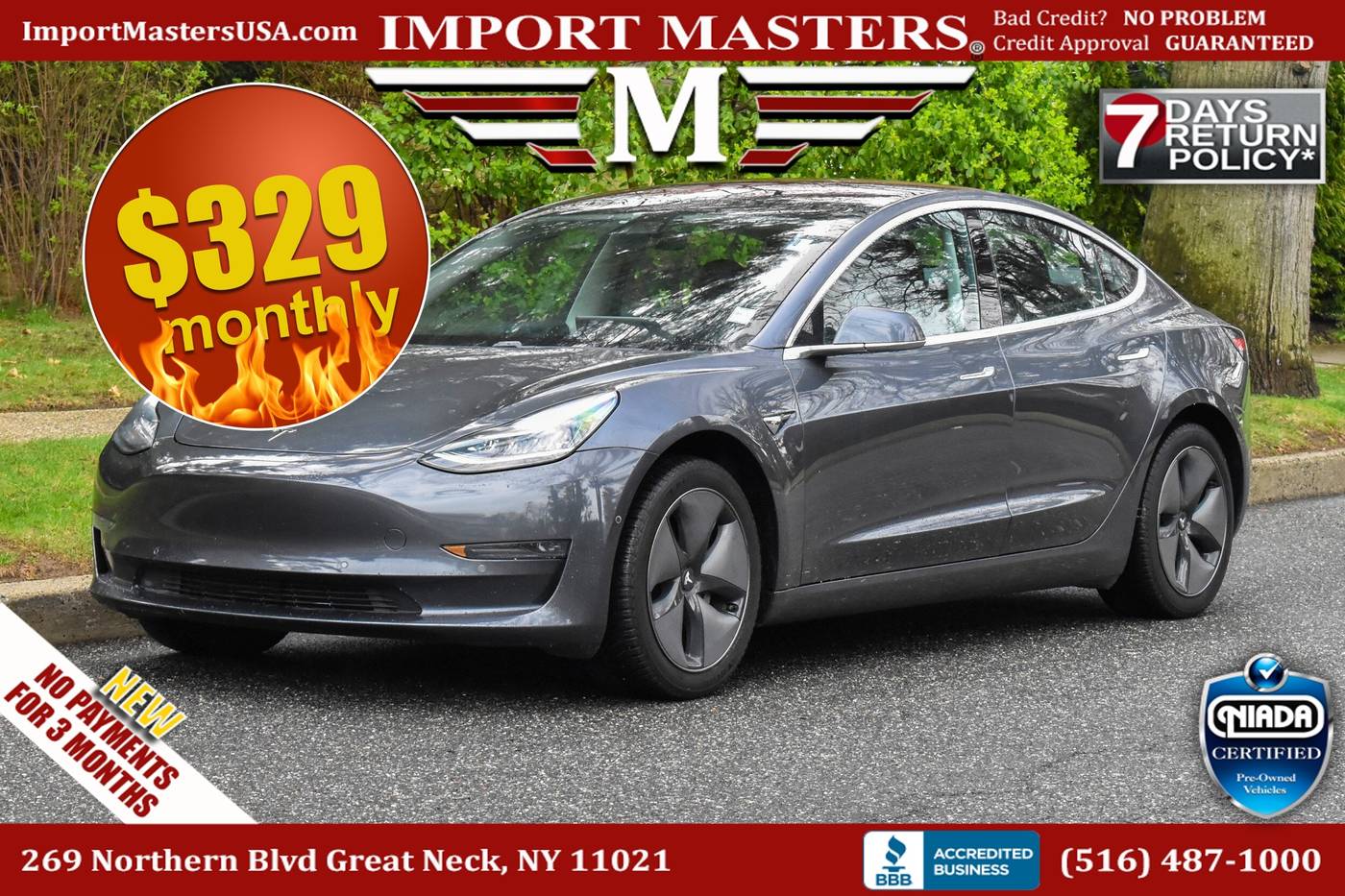 2018 Tesla Model 3 Mid Range — Sedan — 59,527 mi — Great Neck, NY