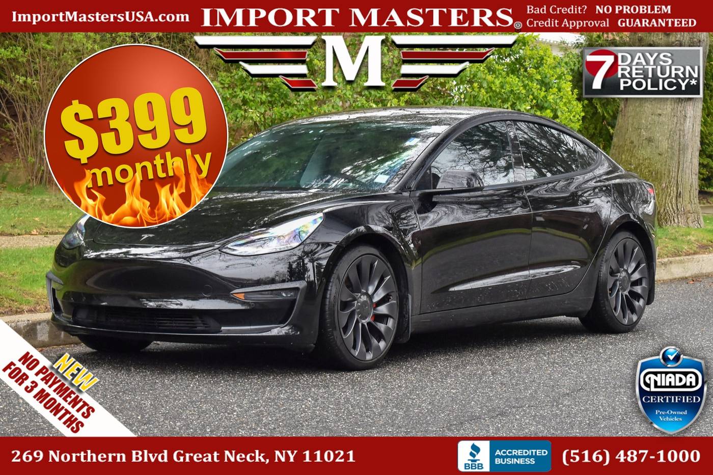 2022 Tesla Model 3 Performance — Sedan — 41,568 mi — Great Neck, NY
