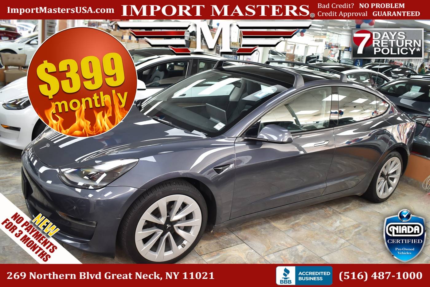 2022 Tesla Model 3 Long Range — Sedan — 37,279 mi — Great Neck, NY