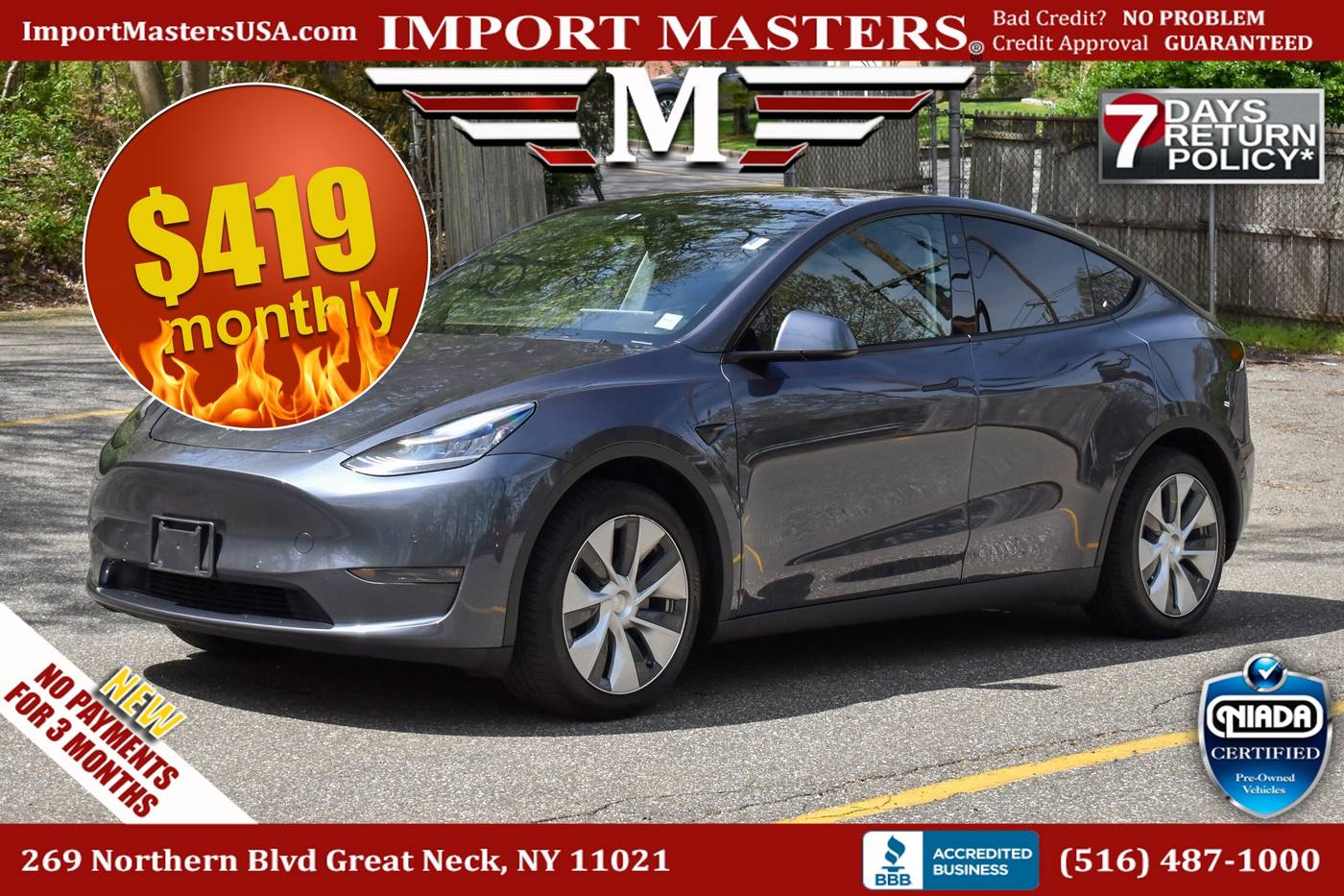 2021 Tesla Model Y Long Range — SUV — 43,592 mi — Great Neck, NY