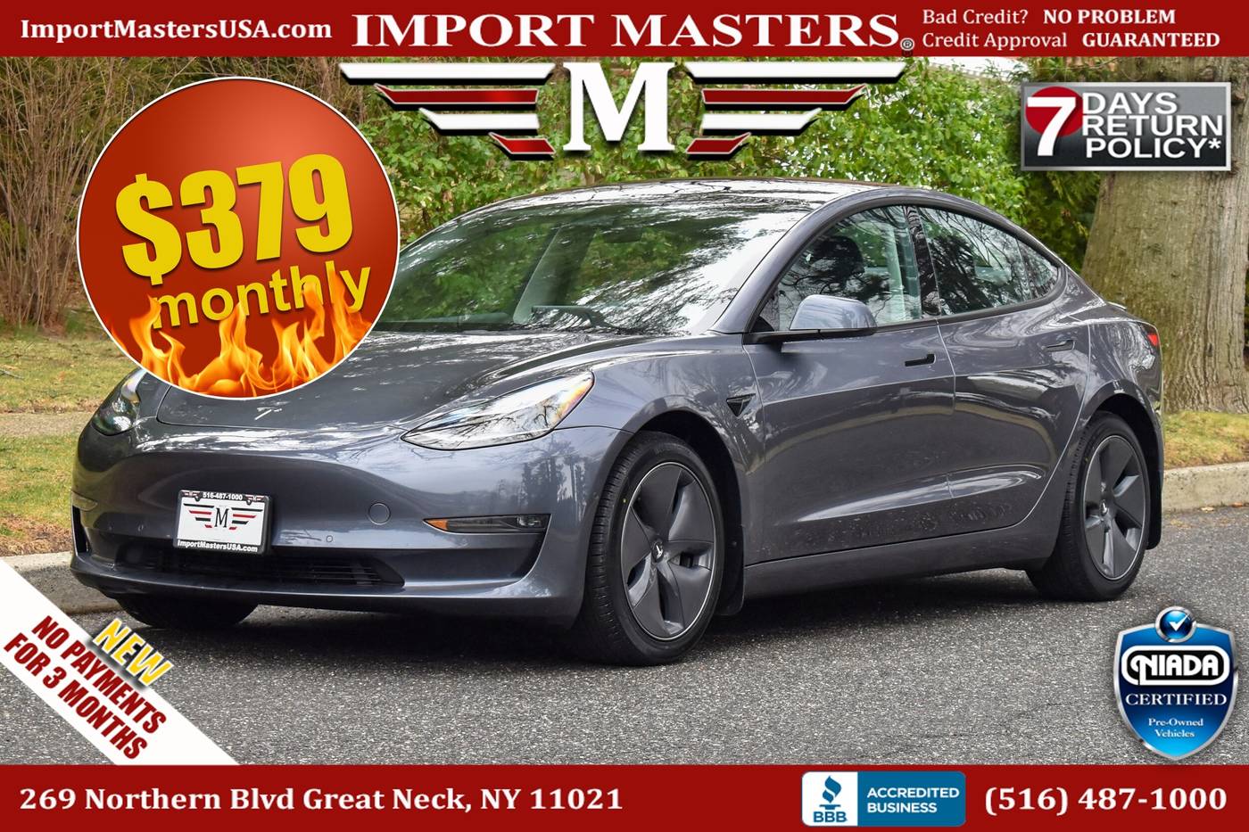 2022 Tesla Model 3 Long Range — Sedan — 37,159 mi — Great Neck, NY