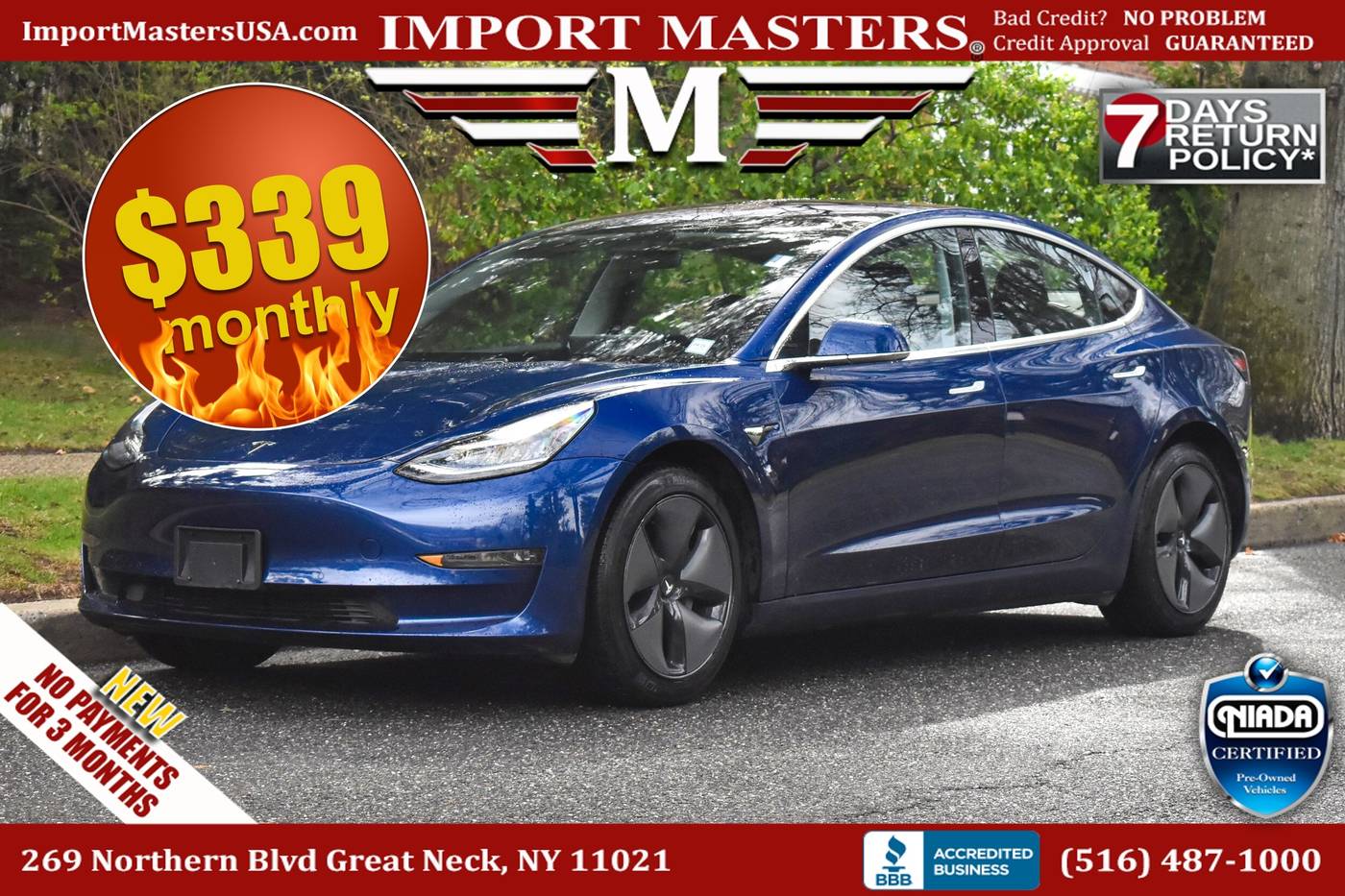 2018 Tesla Model 3 Mid Range — Sedan — 34,387 mi — Great Neck, NY