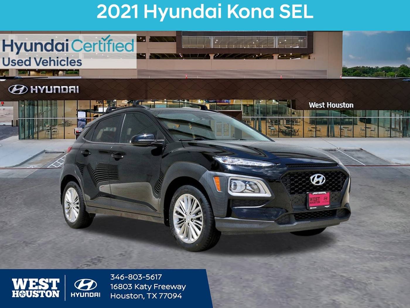 2021 Hyundai Kona SEL — SUV — 34,384 mi — Houston, TX