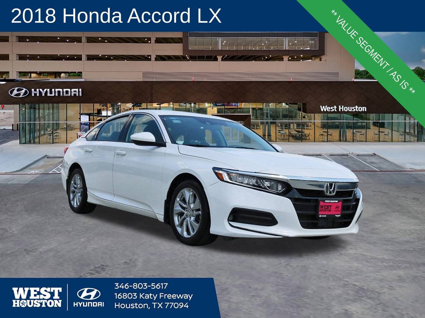 2018 Honda Accord LX — Sedan — 52,571 mi — Houston, TX