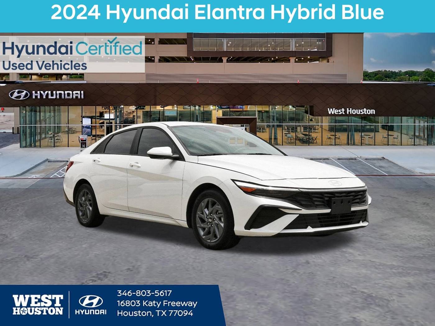 2024 Hyundai Elantra Hybrid Blue — Sedan — 19,651 mi — Houston, TX