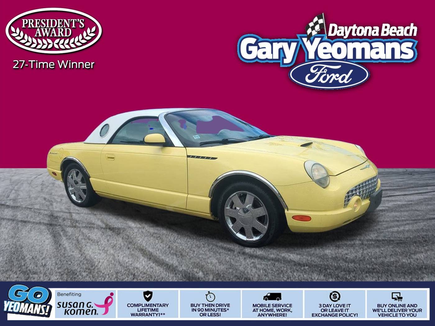 2002 Ford Thunderbird Deluxe — Convertible — 96,542 mi — Daytona Beach, FL