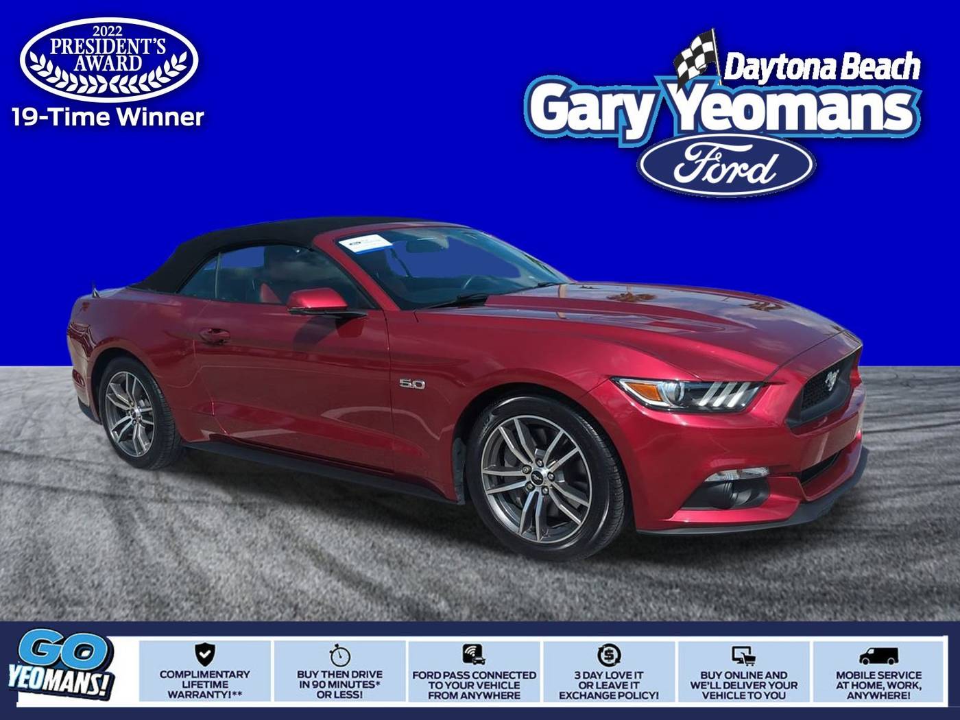 2016 Ford Mustang GT Premium — Convertible — 18,027 mi — Daytona Beach, FL