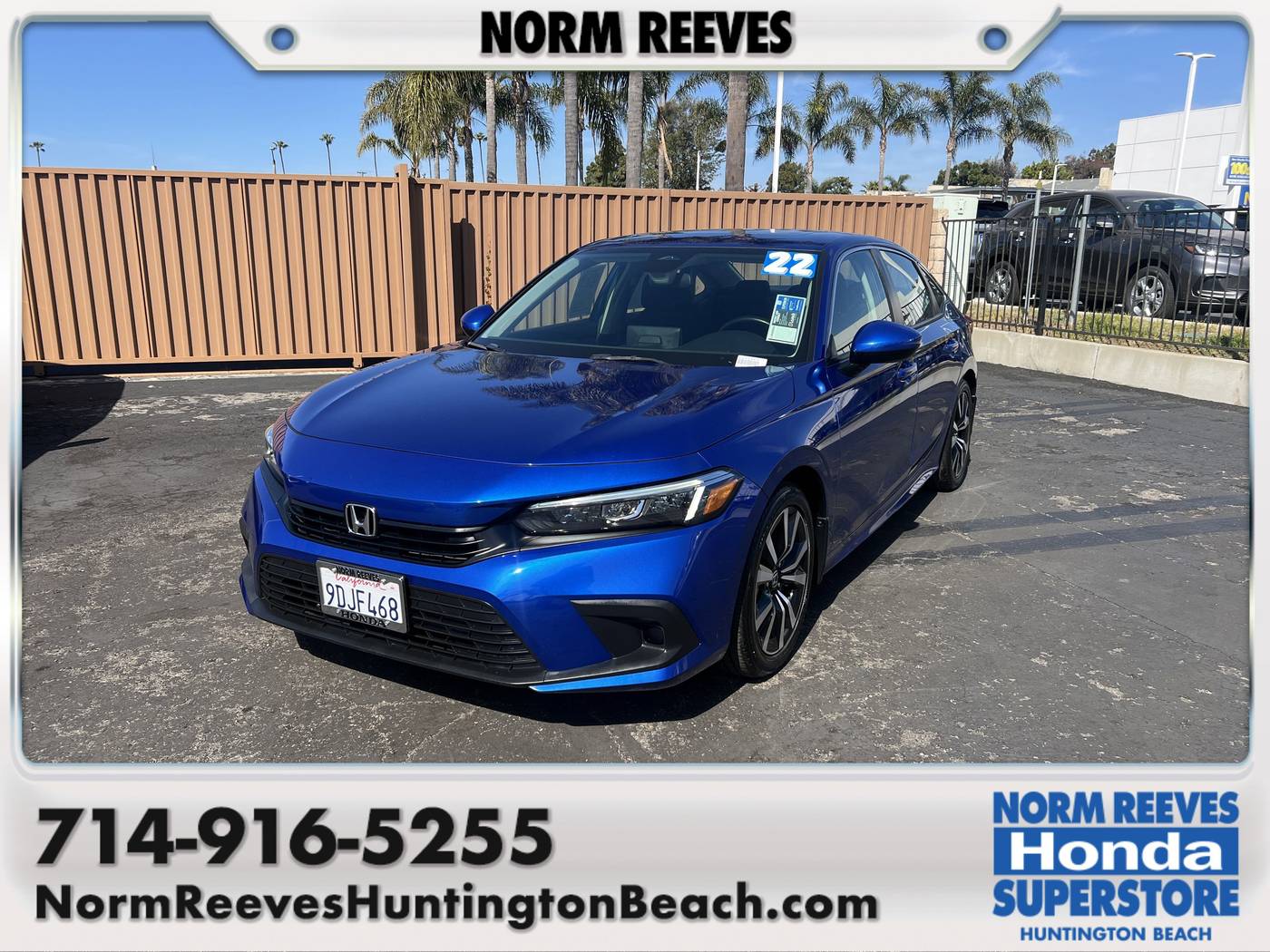2022 Honda Civic EX — Sedan — 34,098 mi — Huntington Beach, CA