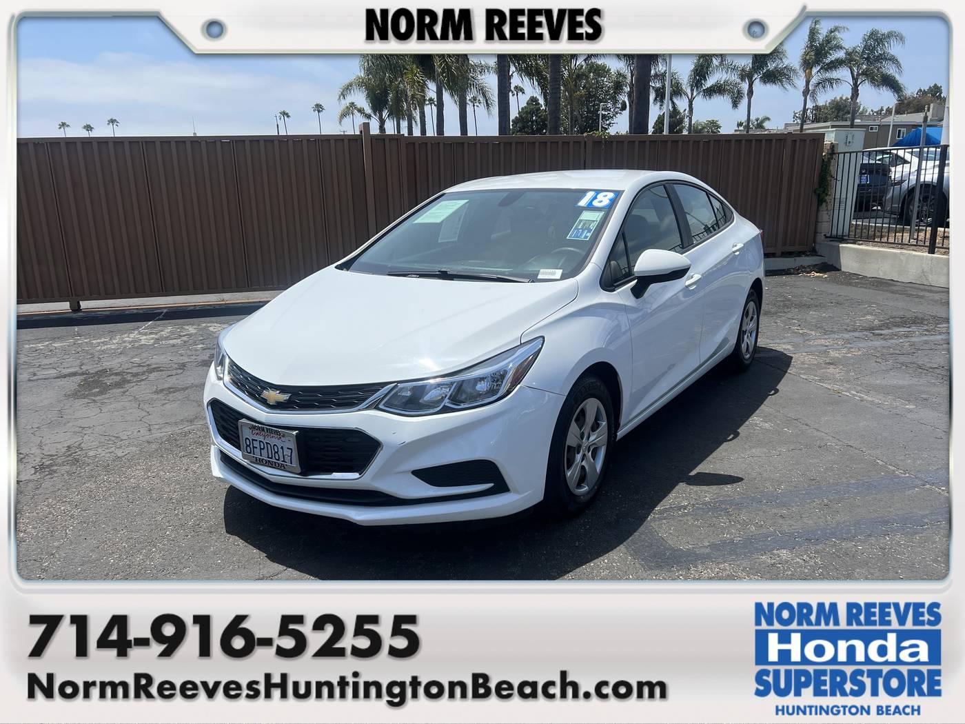 2018 Chevrolet Cruze LS — Sedan — 94,584 mi — Huntington Beach, CA