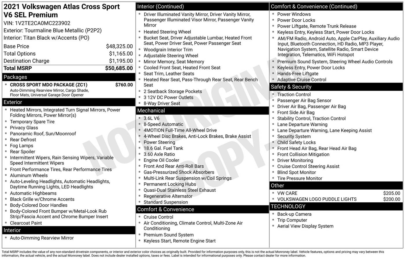 2021 Volkswagen Atlas Cross Sport SEL Premium — SUV — 23,363 mi — Schaumburg, IL