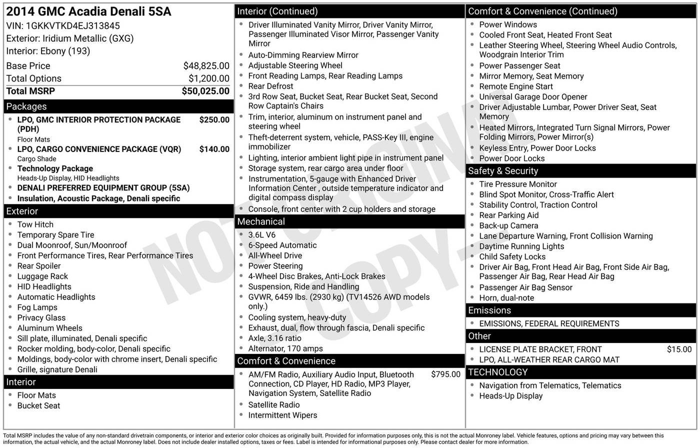 2014 GMC Acadia Denali — SUV — 140,393 mi — Schaumburg, IL