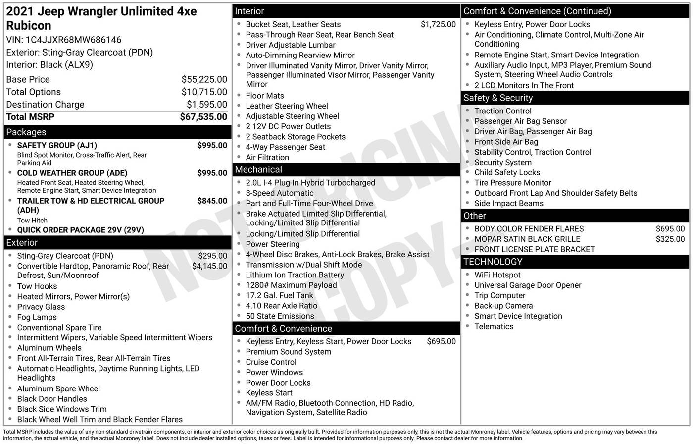 2021 Jeep Wrangler Rubicon 4xe — SUV — 48,042 mi — Schaumburg, IL