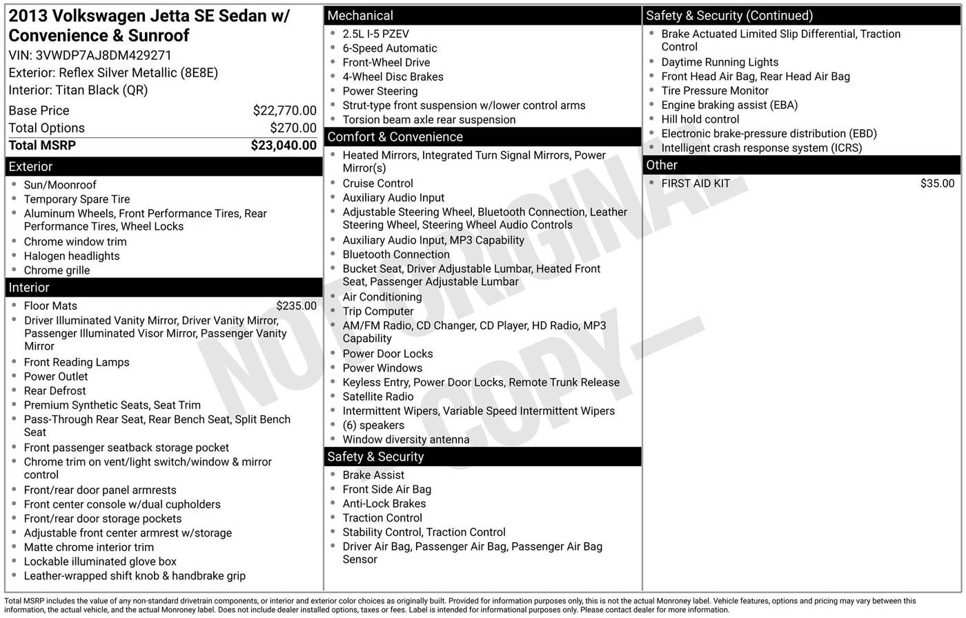 2013 Volkswagen Jetta SE — Sedan — 86,422 mi — Schaumburg, IL
