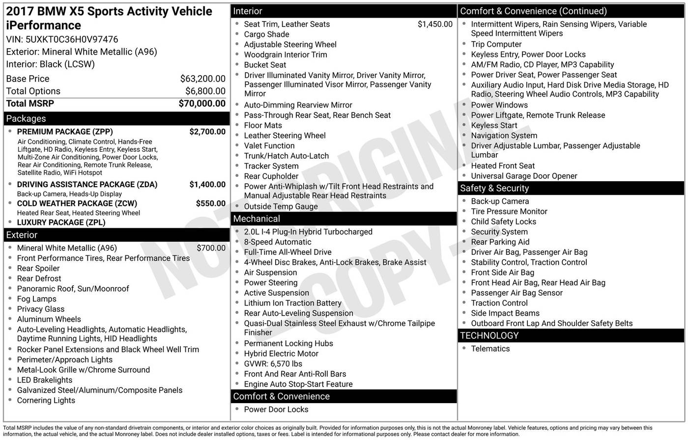 2017 BMW X5 40e — SUV — 102,879 mi — Schaumburg, IL