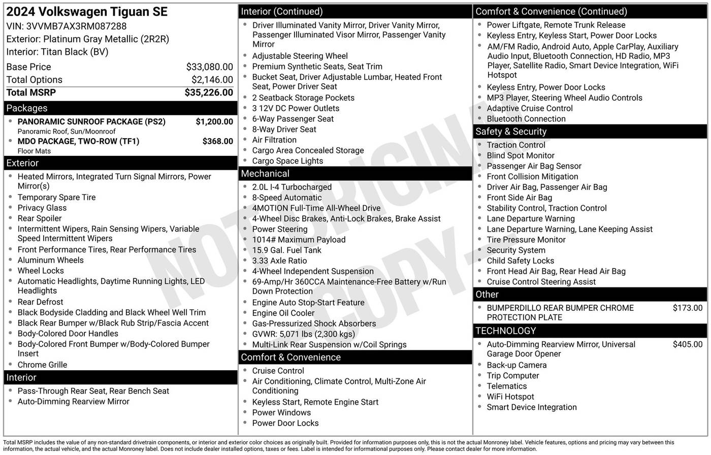 2024 Volkswagen Tiguan SE — SUV — 23,593 mi — Schaumburg, IL