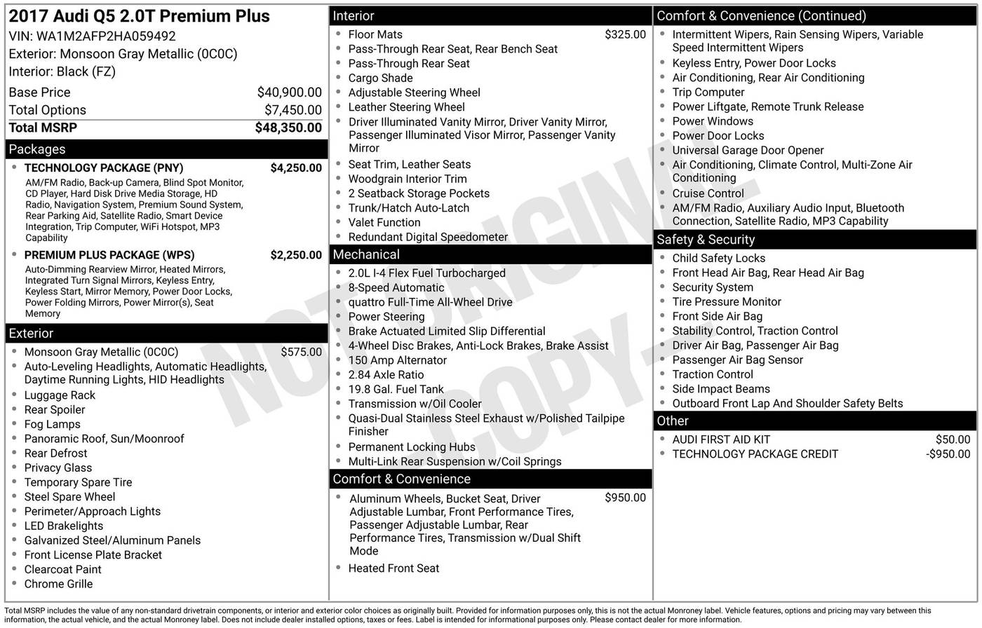 2017 Audi Q5 Premium Plus — SUV — 99,000 mi — Schaumburg, IL