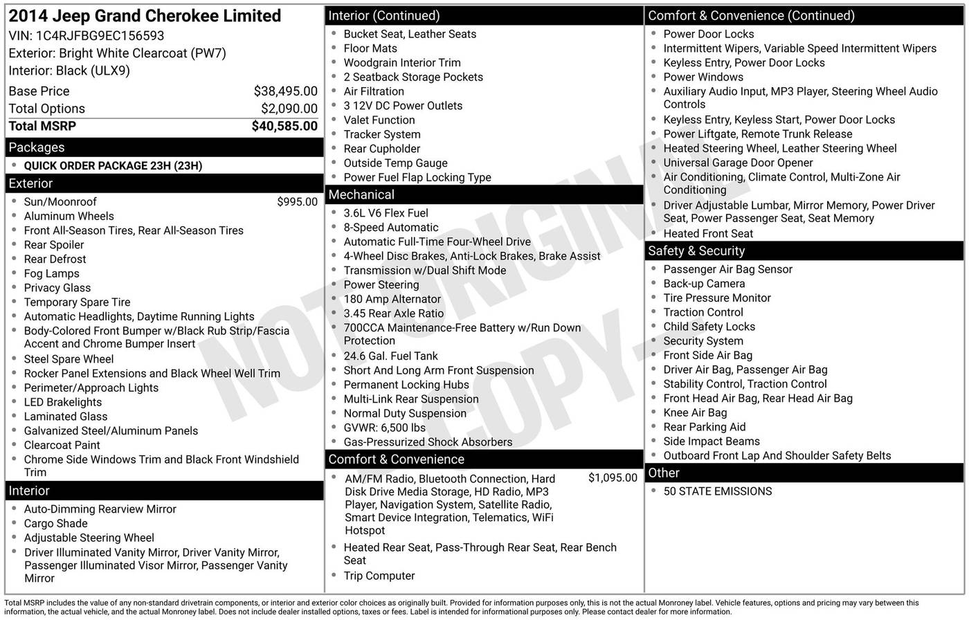 2014 Jeep Grand Cherokee Limited — SUV — 153,983 mi — Schaumburg, IL