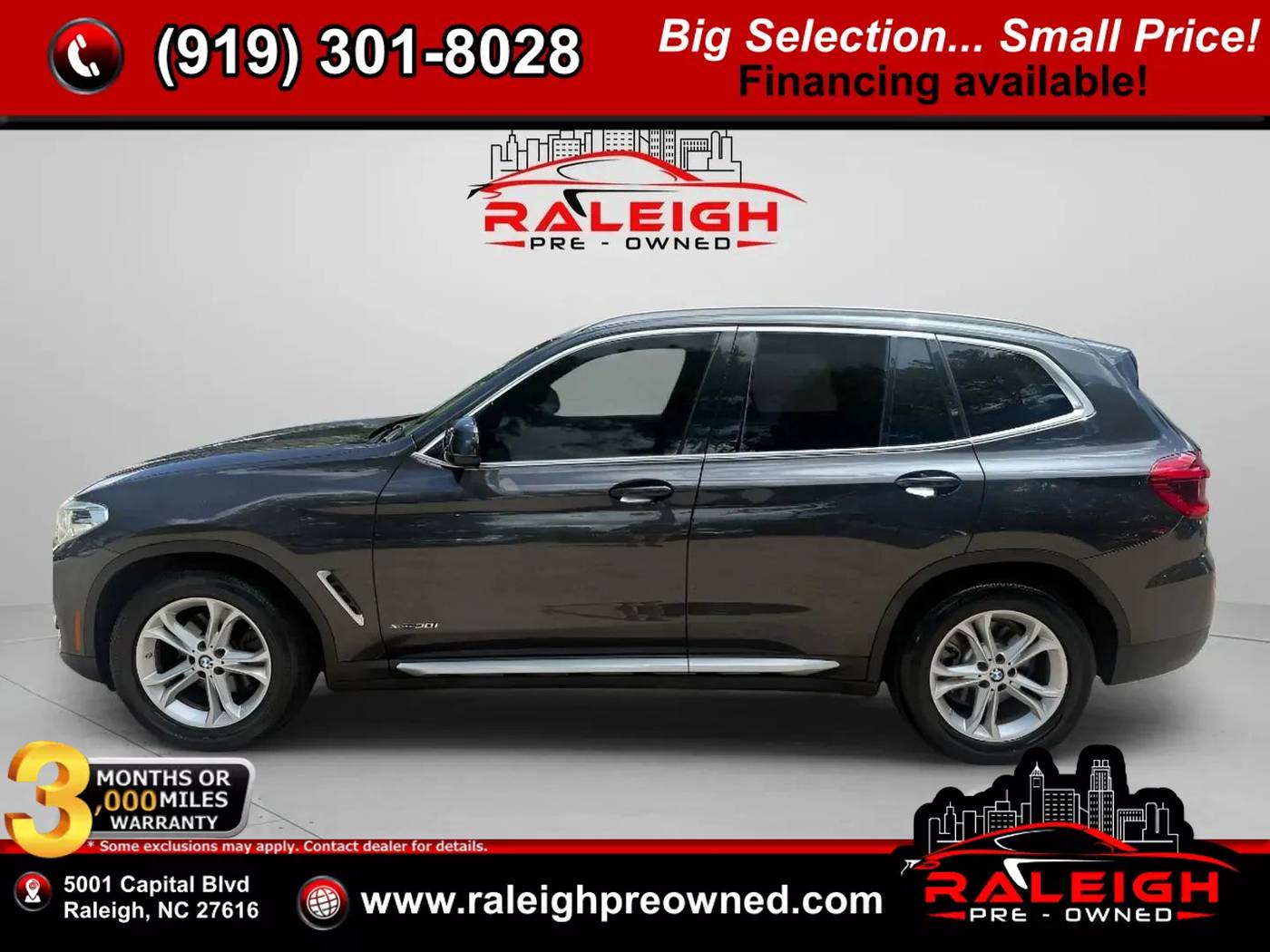 2018 BMW X3 30i — SUV — 91,083 mi — Raleigh, NC