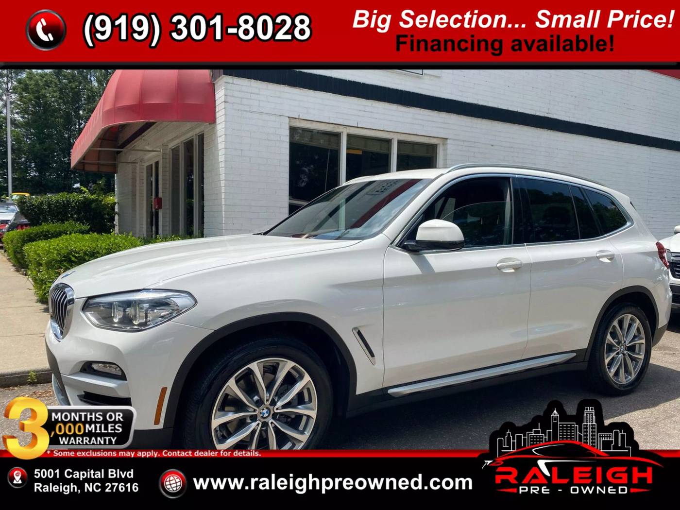 2019 BMW X3 30i — SUV — 98,535 mi — Raleigh, NC