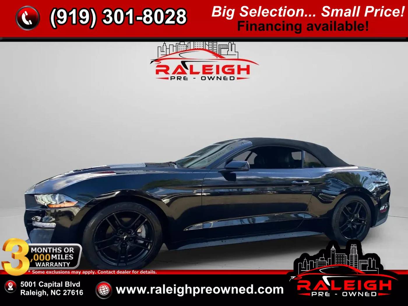 2018 Ford Mustang EcoBoost Premium — Convertible — 78,784 mi — Raleigh, NC