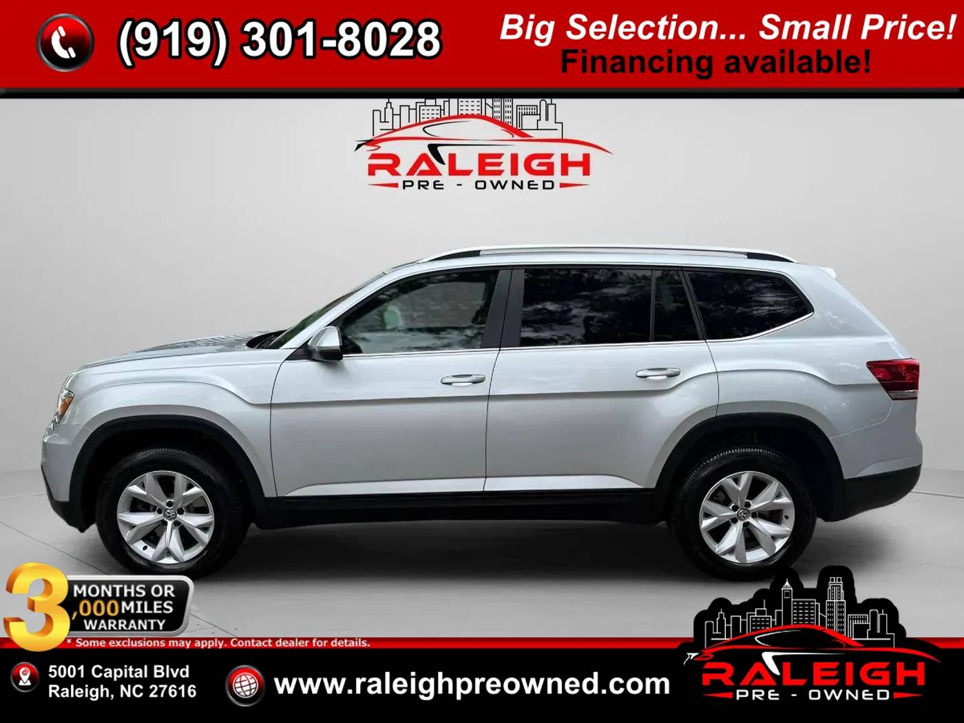 2019 Volkswagen Atlas SE with Technology — SUV — 66,962 mi — Raleigh, NC