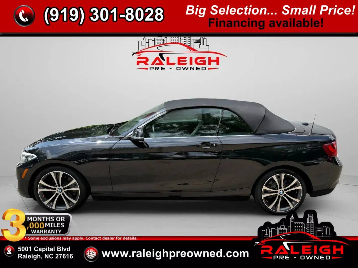 2016 BMW 2 Series 228i — Convertible — 70,710 mi — Raleigh, NC