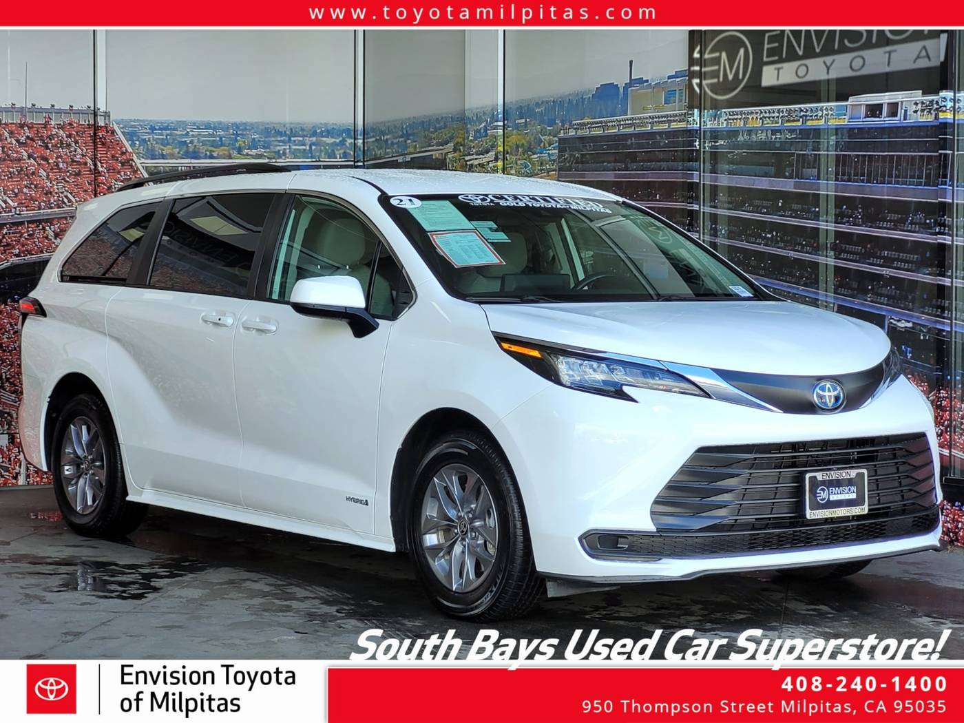 2021 Toyota Sienna LE — Minivan — 23,129 mi — Milpitas, CA