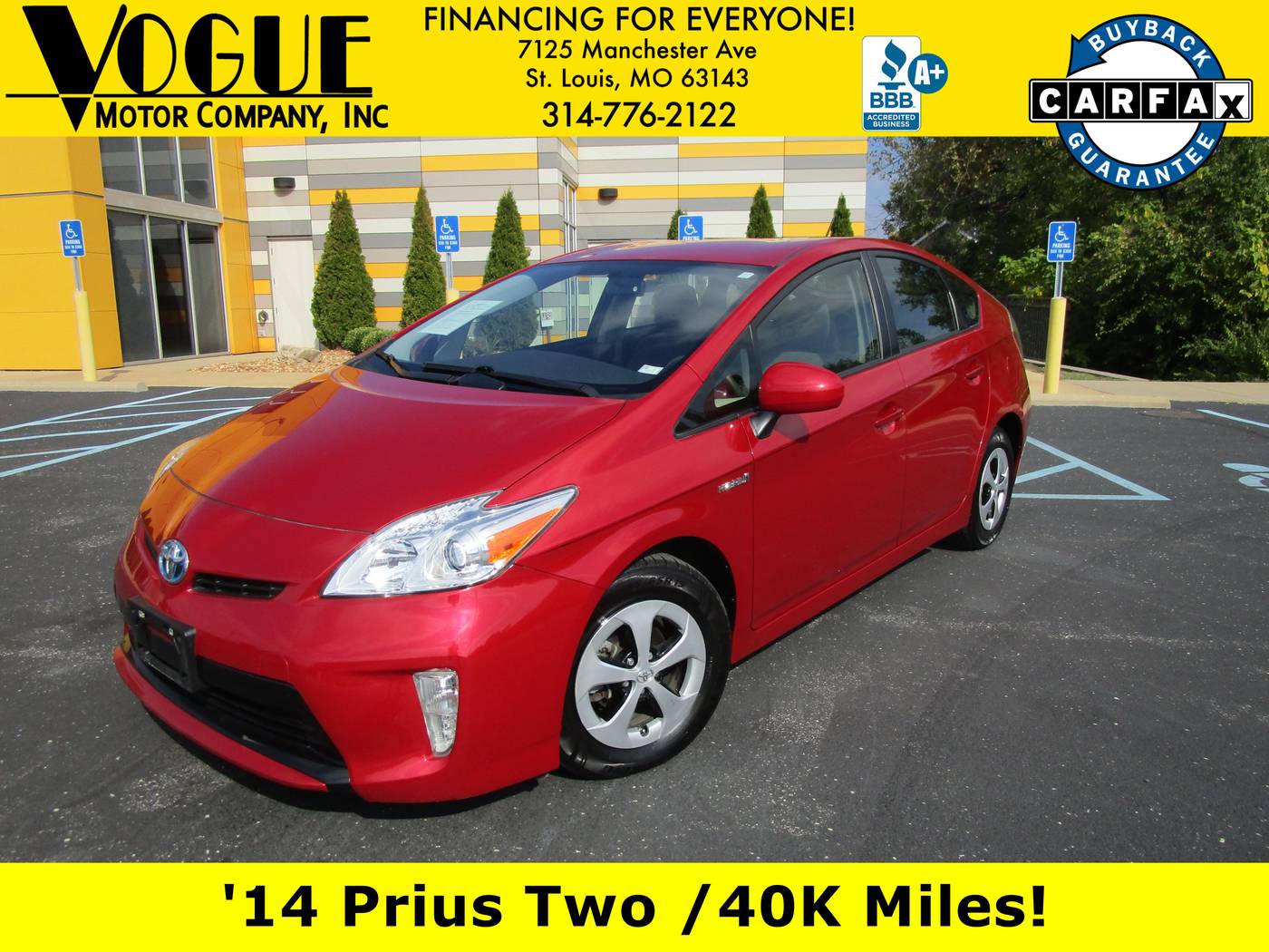 2014 Toyota Prius Two — Sedan — 40,123 mi — St. Louis, MO