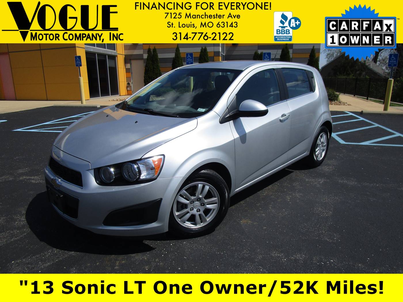 2013 Chevrolet Sonic LT — Hatchback — 52,509 mi — St. Louis, MO