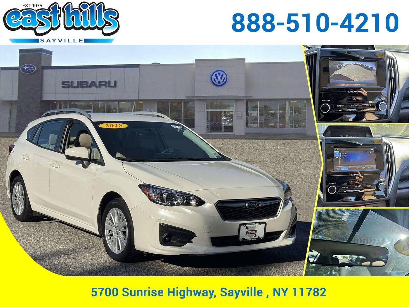2018 Subaru Impreza 2.0i Premium — Hatchback — 75,632 mi — Sayville, NY