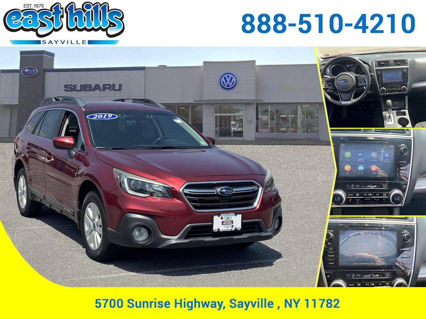 2019 Subaru Outback 2.5i Premium — SUV — 78,947 mi — Sayville, NY
