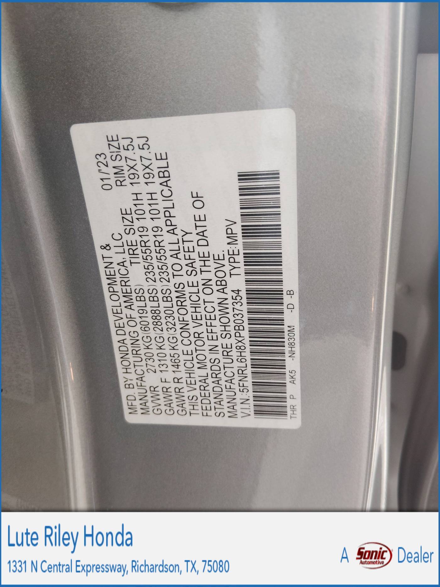 2023 Honda Odyssey Touring — Minivan — 32,594 mi — Richardson, TX