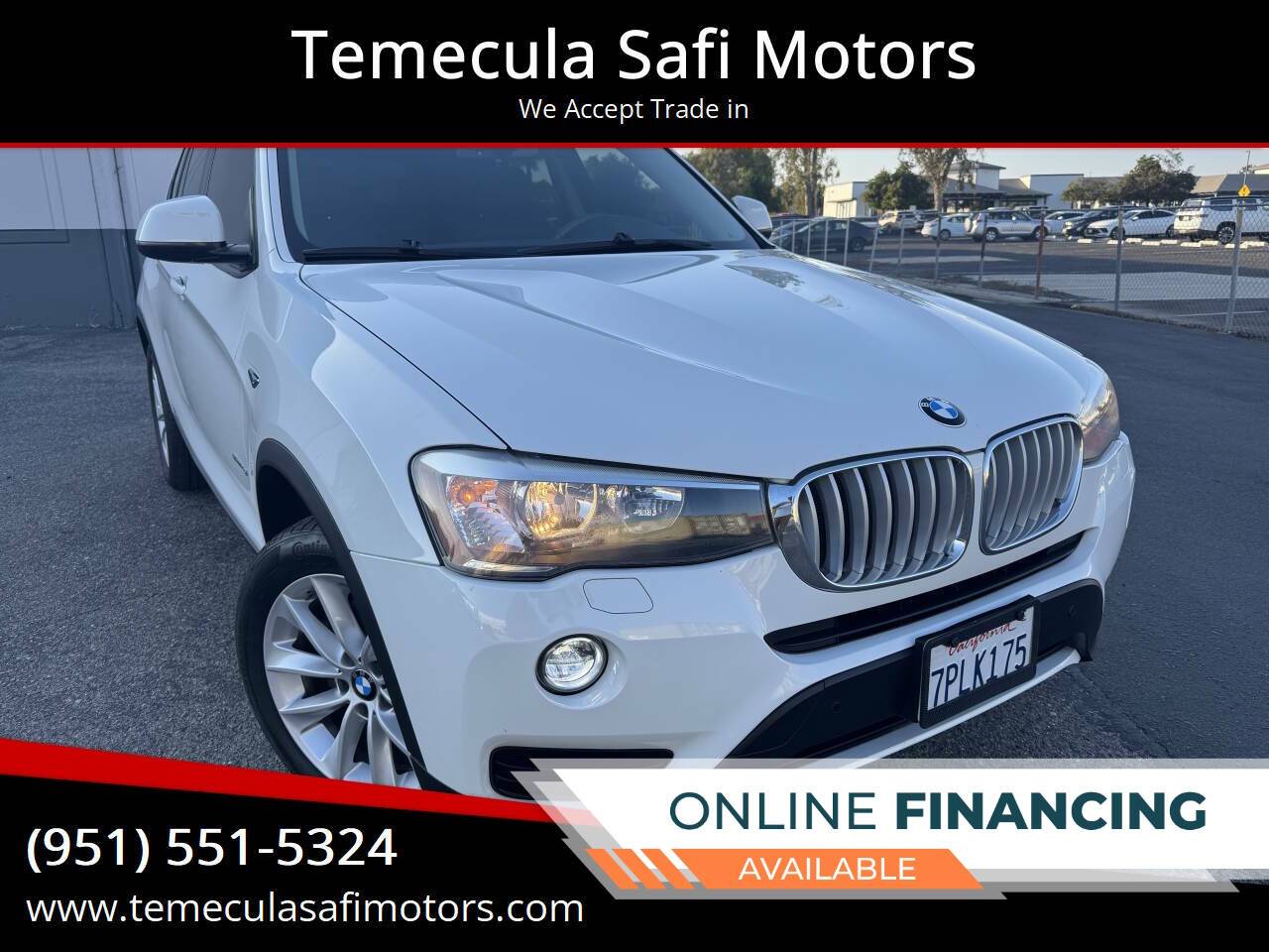 2016 BMW X3 28i — SUV — 80,152 mi — Temecula, CA