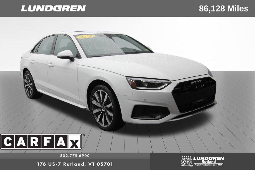 2022 Audi A4 Premium Plus — Sedan — 86,128 mi — Rutland, VT