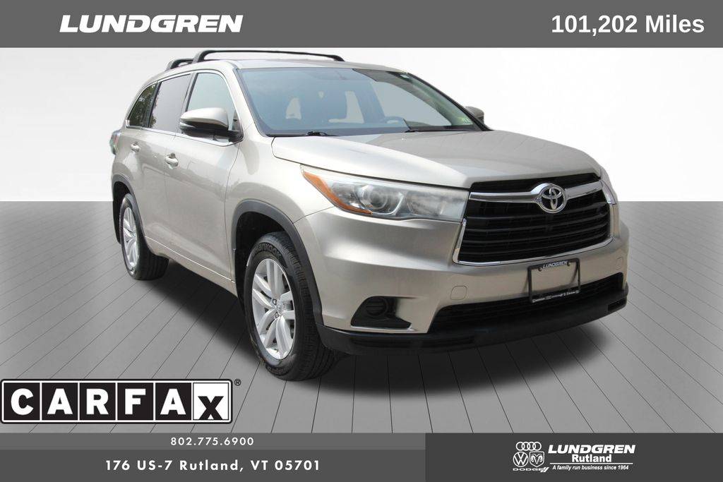 2015 Toyota Highlander LE Plus — SUV — 101,202 mi — Rutland, VT