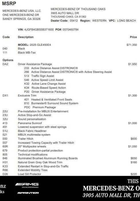 2025 Mercedes-Benz GLE GLE 450e — SUV — 5,569 mi — Thousand Oaks, CA