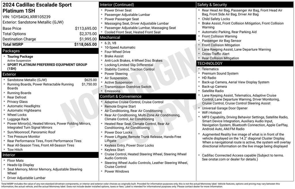 2024 Cadillac Escalade Sport Platinum