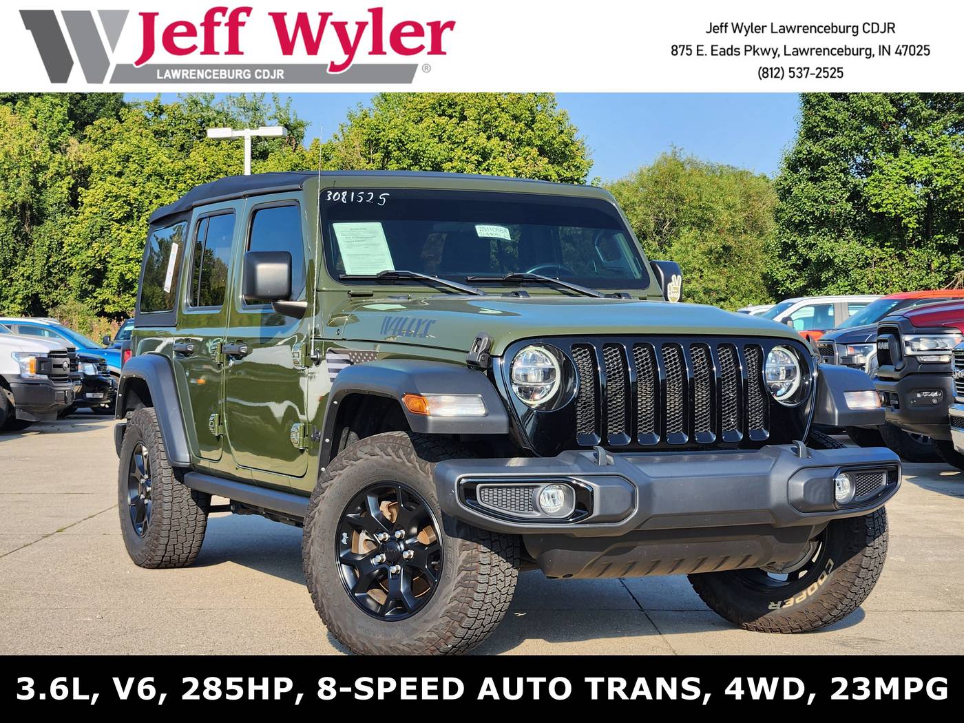 2021 Jeep Wrangler Willys — SUV — 62,961 mi — Lawrenceburg, IN