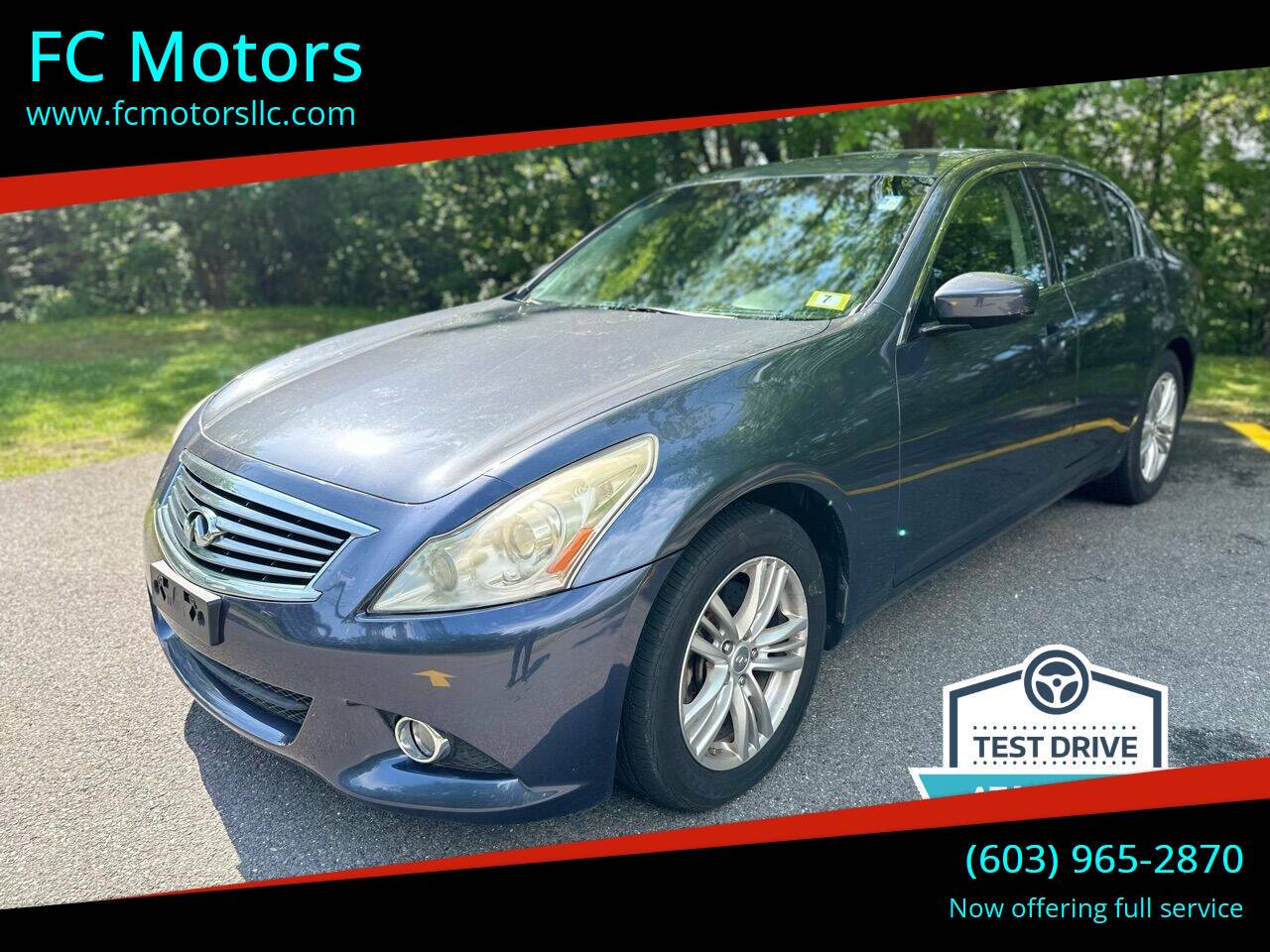2012 INFINITI G G25x — Sedan — 86,795 mi — Manchester, NH
